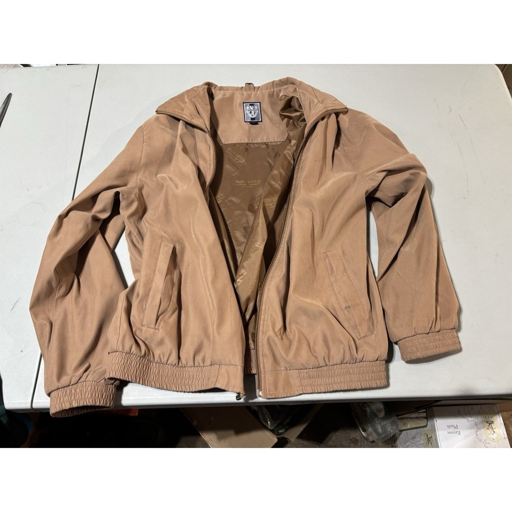 Sunice Jacket Men's Medium Beige Full Zip‎ Rain Wicking Lined Outdoor Jacket
